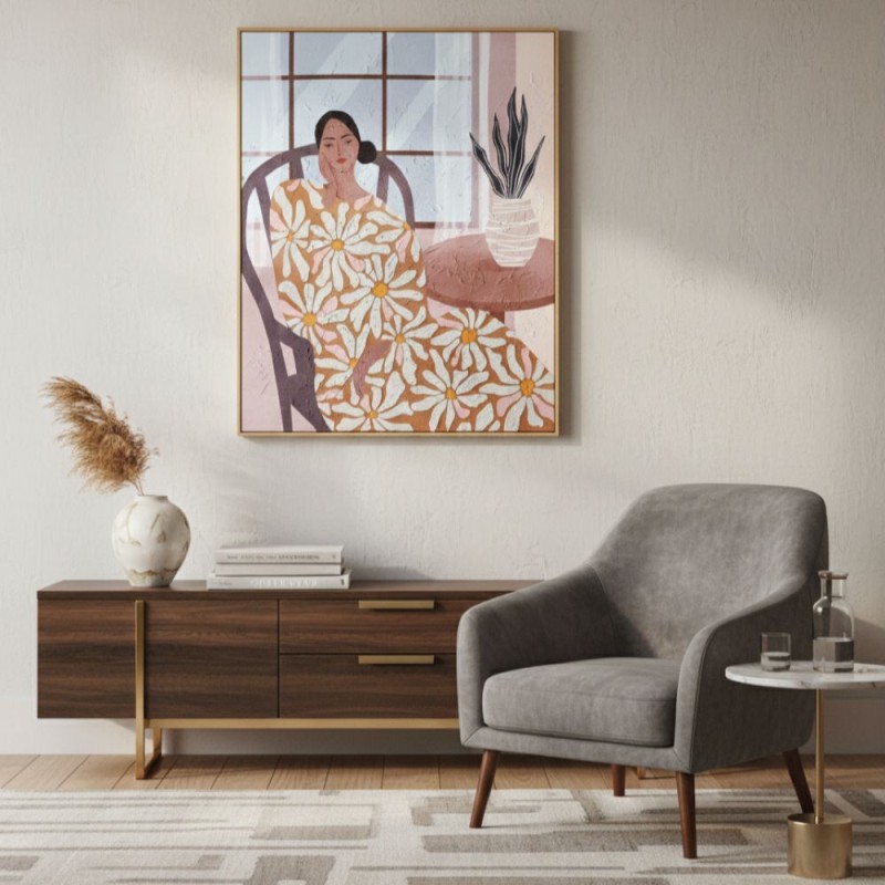 Sinfonia di Margherite – Quadro Materico a Rilievo L’Oca Nera (80x100 cm)