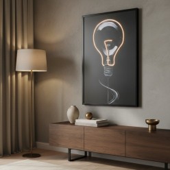 Quadro Lampadina Luminosa con LED Integrato 80x120 cm