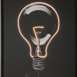 Quadro Lampadina Luminosa con LED Integrato 80x120 cm