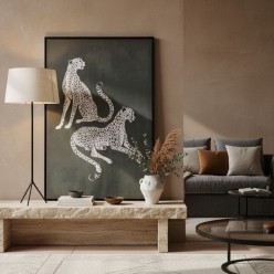 Ghepardi d’Autore su Fondo Materico (80x120 cm) - Quadro contemporaneo