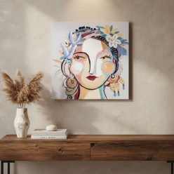 Ethno-Chic Vision – Opera d'Arte Contemporanea 80x80 cm