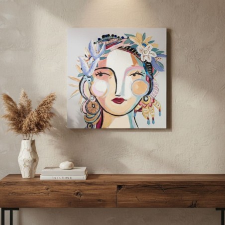 Ethno-Chic Vision – Opera d'Arte Contemporanea 80x80 cm