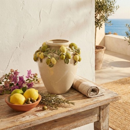 L'Essenza del Mediterraneo: Vaso Anfora "Freaky" con Limoni in Rilievo EDG