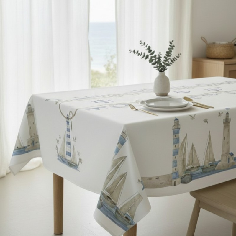 Tovaglia Antimacchia Sartoriale "Nautica" – L'Eleganza del Mare su Misura lemoire home