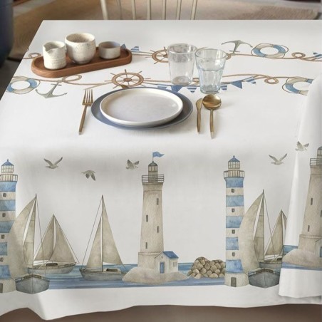 Tovaglia Antimacchia Sartoriale "Nautica" – L'Eleganza del Mare su Misura