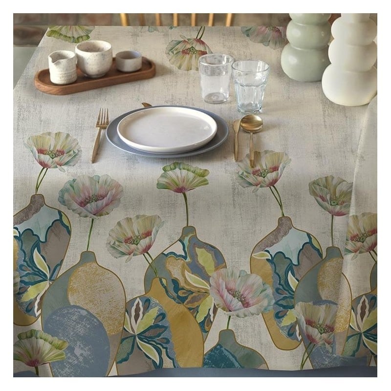 Tovaglia Antimacchia "Poesia in Vaso": Design Floreale Artistico