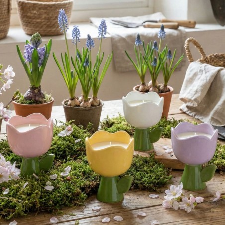 Candela "Spring Bloom": Tulipano in Ceramica, un tocco di Eterna Primavera