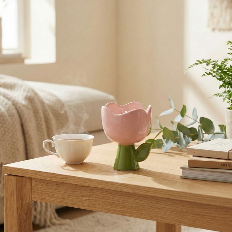 Candela "Spring Bloom": Tulipano in Ceramica, un tocco di Eterna Primavera Candela "Spring Bloom": Tulipano in Ceramica, un tocco di Eterna Primavera