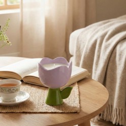 Candela "Spring Bloom": Tulipano in Ceramica, un tocco di Eterna Primavera