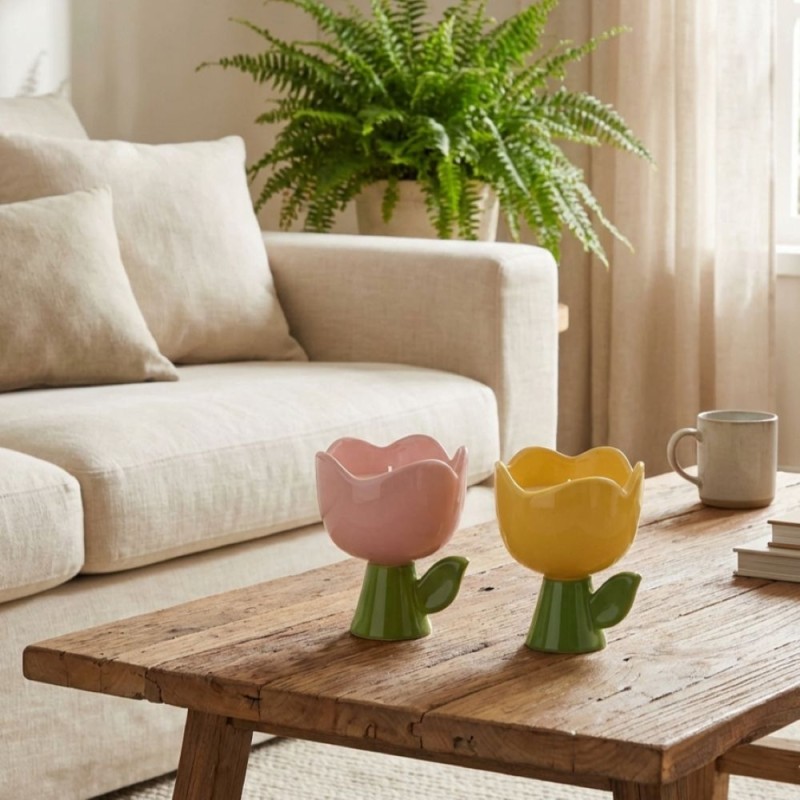 Candela "Spring Bloom": Tulipano in Ceramica, un tocco di Eterna Primavera Candela "Spring Bloom": Tulipano in Ceramica, un tocco di Eterna Primavera
