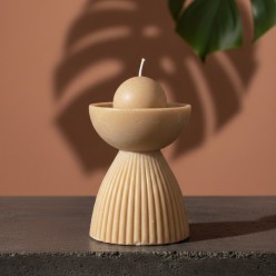 Candela Geometrica Sculturale in Cera Vegetale Beta| Lemoire Home