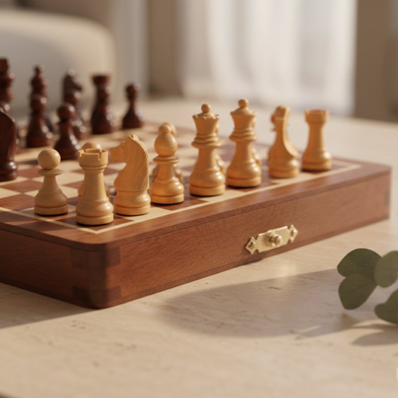 Set Scacchi Magnetico in Legno Pregiato Intarsiato a Mano – Edizione Premium Set Scacchi Magnetico in Legno Pregiato Intarsiato a Mano – Edizione Premium