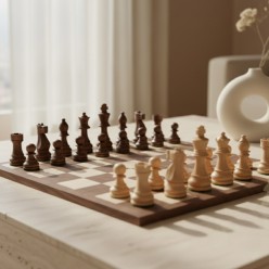 Set Scacchi Classico Lemoire Home: Eccellenza Italfama in Noce, Acero e Acacia Rifinita a Mano