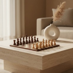 Set Scacchi Classico Lemoire Home: Eccellenza Italfama in Noce, Acero e Acacia Rifinita a Mano