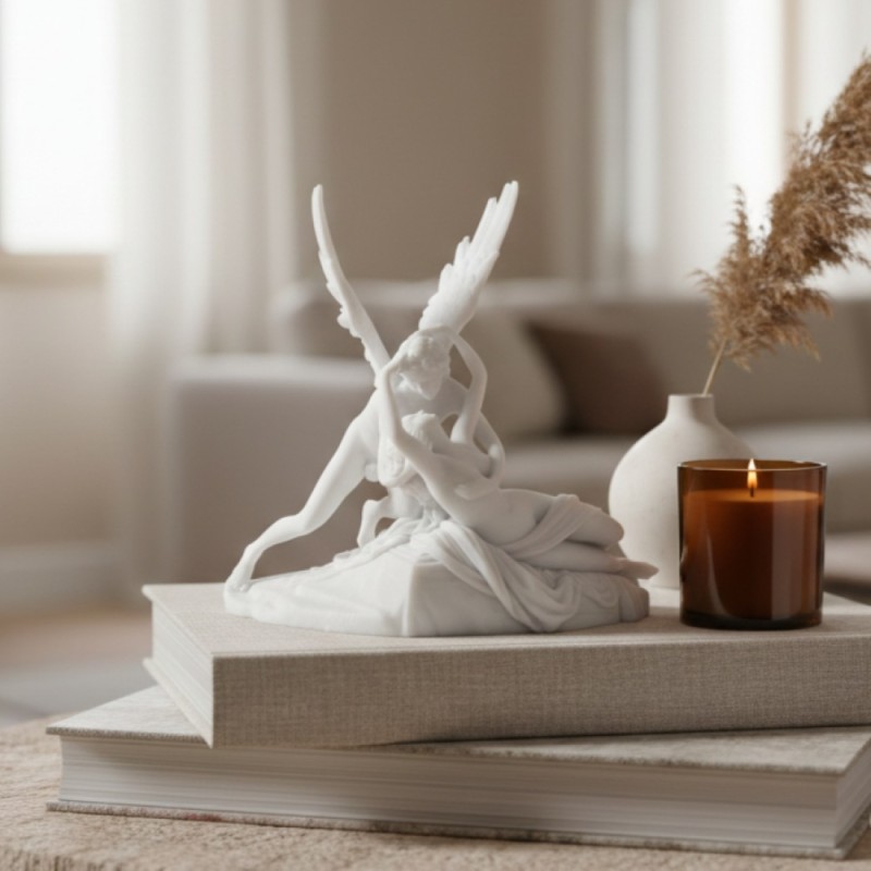Scultura "Amore e Psiche" di Antonio Canova in Resina Bianca – Eccellenza Artigiana Italfama