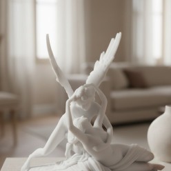 Scultura "Amore e Psiche" di Antonio Canova in Resina Bianca – Eccellenza Artigiana Italfama