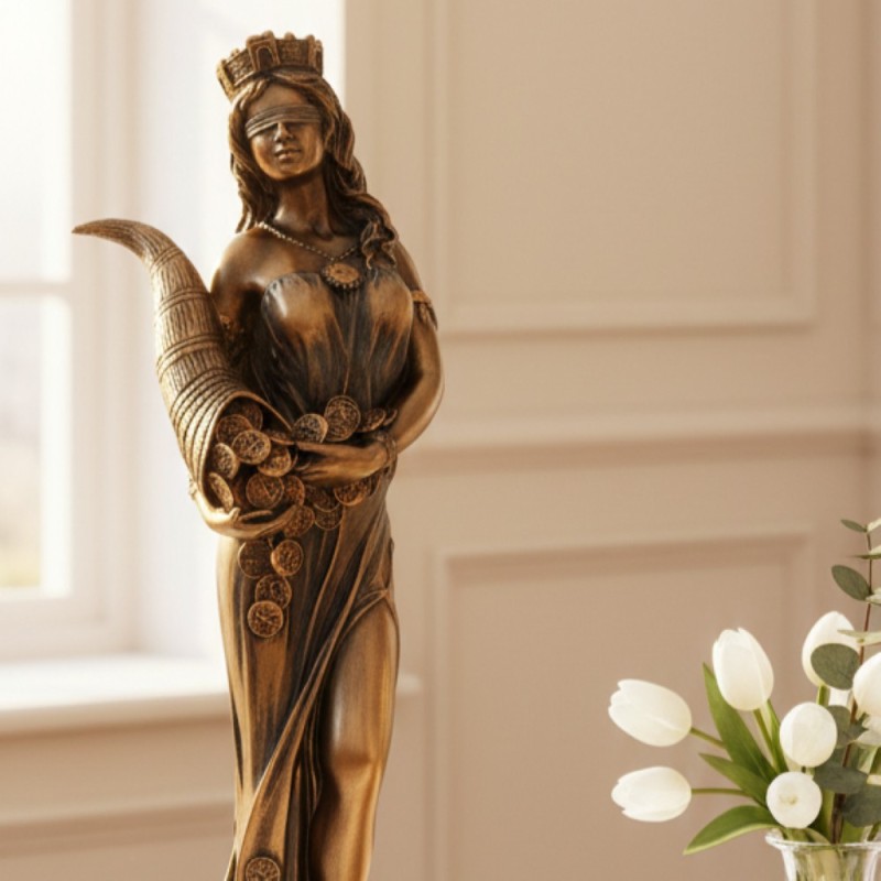 Dea della Fortuna scultura in Resina Bronzata – Eleganza e Prosperità Italfama