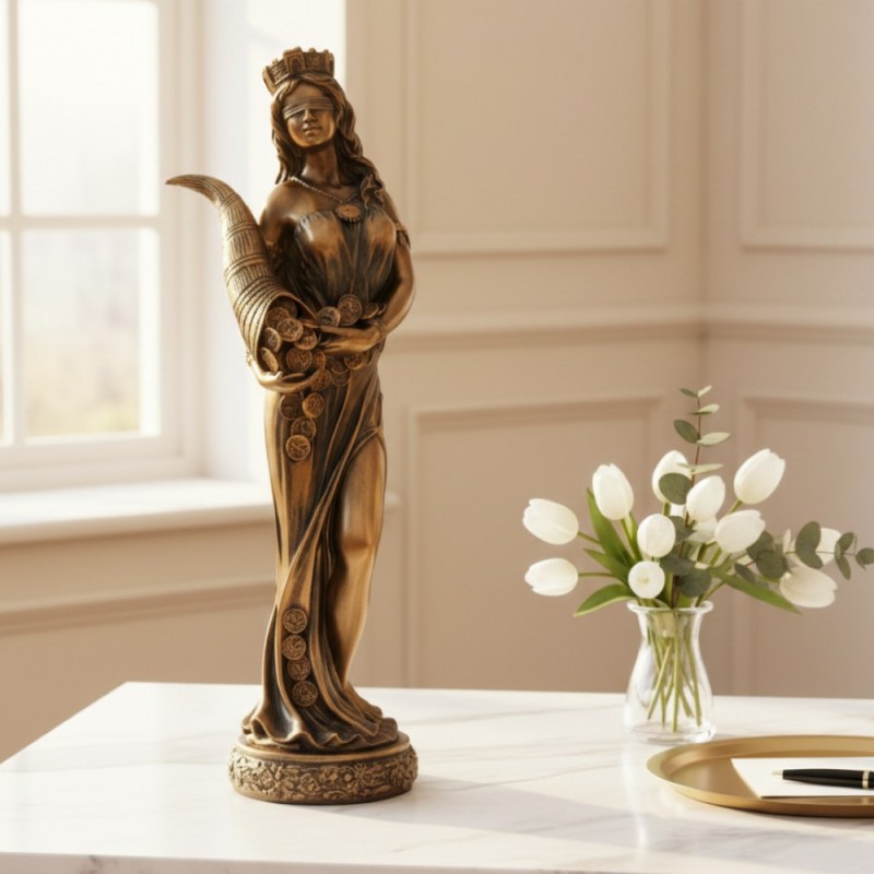 Dea della Fortuna scultura in Resina Bronzata – Eleganza e Prosperità Italfama