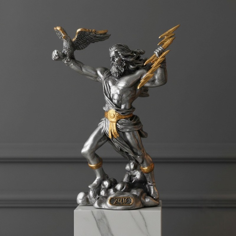 Zeus Padre degli Dei, Statuina in Peltro Pieno – L'Autorità e il Prestigio Italfama