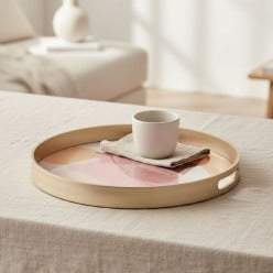 Vassoio Decorativo in Metallo con Piano Artistico – Tondo o Quadrato