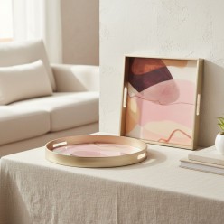 Vassoio Decorativo in Metallo con Piano Artistico – Tondo o Quadrato