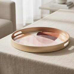 Vassoio Decorativo in Metallo con Piano Artistico – Tondo o Quadrato