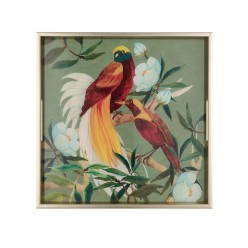 Vassoi Tropical Birds – tondo o quadrato in vetro e metallo