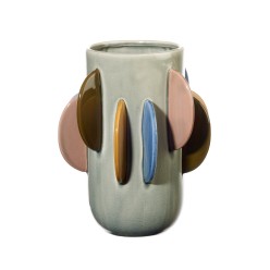 Vaso Astratto in Ceramica Crackle – Collezione Geometrica L’Oca Nera