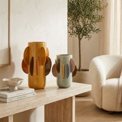 Vaso Astratto in Ceramica Crackle – Collezione Geometrica L’Oca Nera