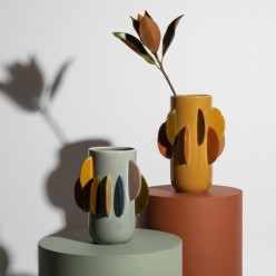 Vaso Astratto in Ceramica Crackle – Collezione Geometrica L’Oca Nera