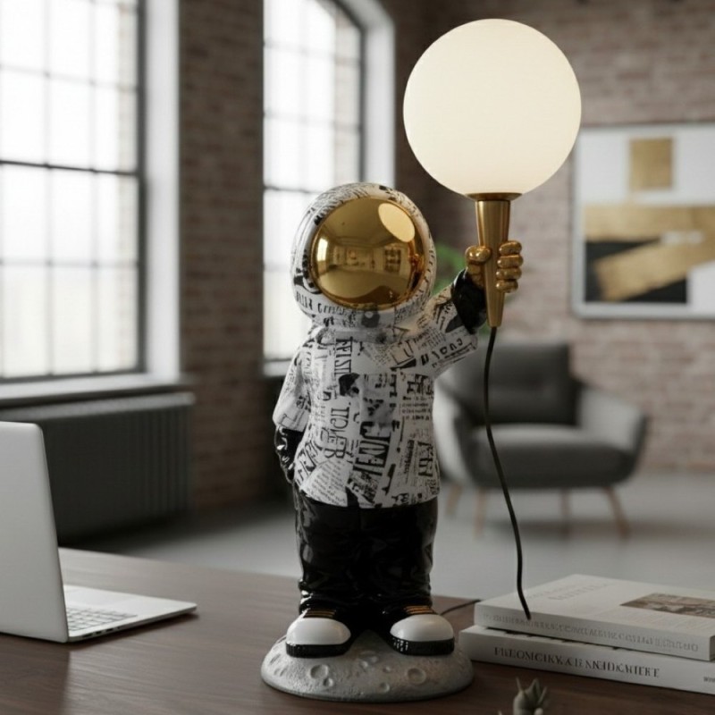 Astronaut Luxury Lampada da Tavolo – Design Urban & Gold 46cm | Lemoire Home