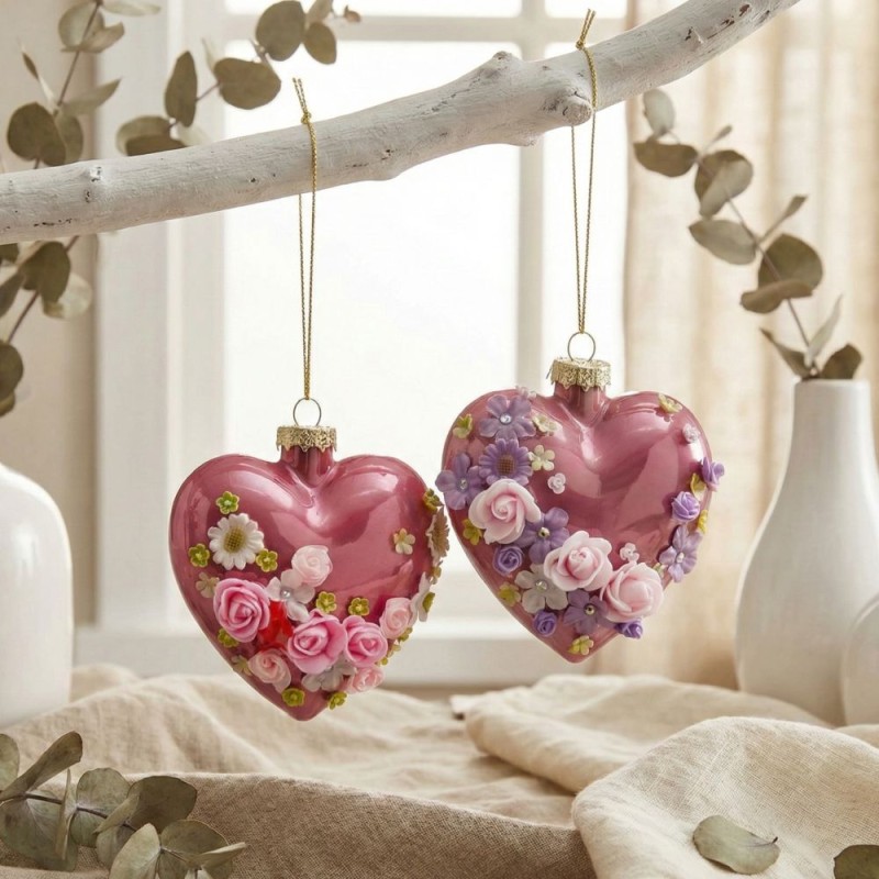 Cuore Fiorito EDG: L’Appendino Romantico in Vetro – Un Messaggio d'Amore per la Tua Casa