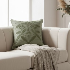Cuscino Arredo Ricamato Sage Green – Collezione Luxury L'Oca Nera