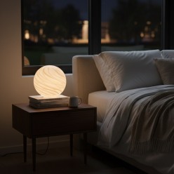 Lampada da Tavolo Sfera in Vetro Soffiato – Incanto di Luce L'Oca Nera