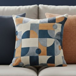 Cuscino Ricamato Geometrico 45x45 – Collezione Signature L'Oca Nera