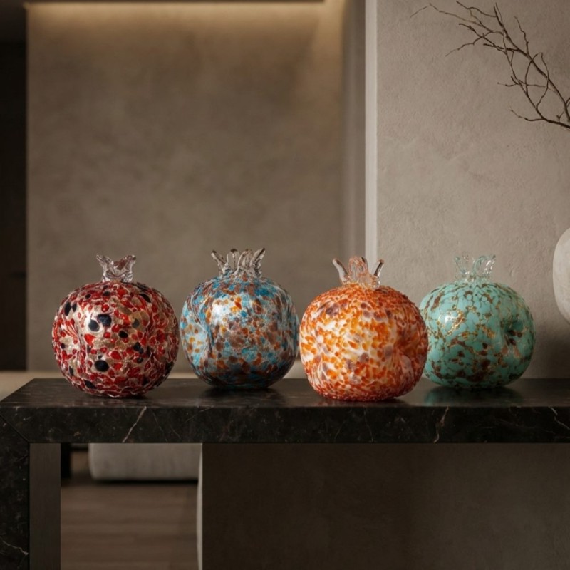 Melograno in Vetro Artistico L'Oca Nera – Scultura Decorativa Assortita Lemoire Home