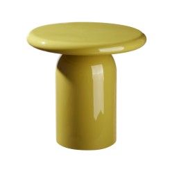 Tavolino Scultoreo L’Oca Nera – Senape Glossy e Design Organico