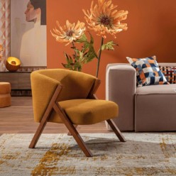Poltrona Contemporary Gold & Walnut Edition - L’Equilibrio delle Forme
