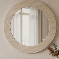 Specchiera tonda con Finitura Materica Effetto Marmo Ø 70 cm