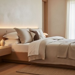 Cuscino Arredo con Intarsio Contemporary Brown & Sand