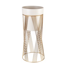 Set 2 Cache-pot in Metallo Avorio e Oro – Collezione Luxury Lemoire Home