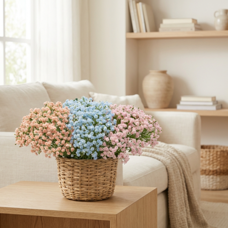 "Pastel Dream" Mazzetto di Gypsophila Artificiale EDG – H 34 cm (Colori Assortiti)