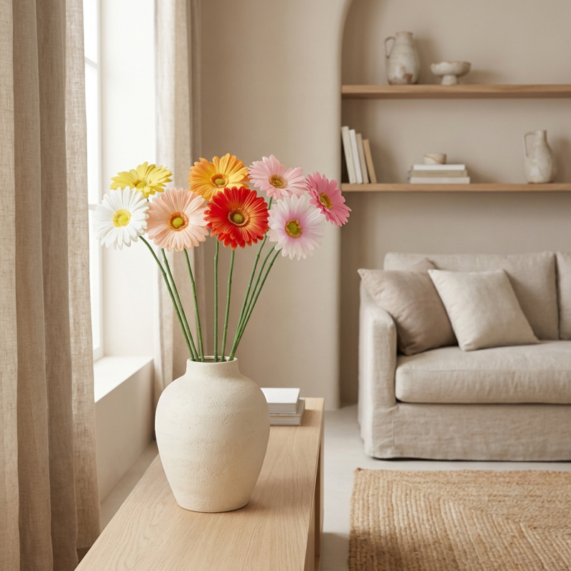 Fiore Gerbera Artificiale EDG "Real Touch" – H 30 cm