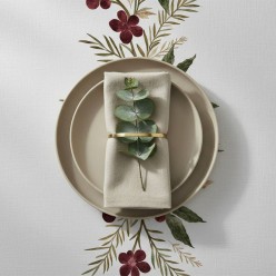 Tovaglia con fiori rossi intrecciati - Collezione Baucide e Filemone