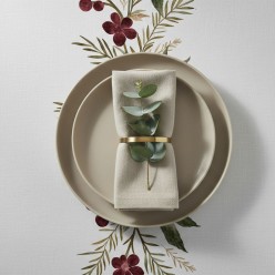 Tovaglia con fiori rossi intrecciati - Collezione Baucide e Filemone