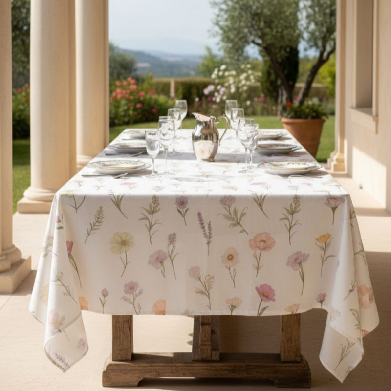 Tovaglia in Puro Cotone Ianthe – Pattern Botanico Originale Lemoire Home Tovaglia in Puro Cotone Ianthe – Pattern Botanico Originale Lemoire Home