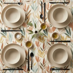 Tovaglia in Cotone con foglie acquerellate Lemoire Home – Collezione Apollo