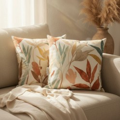 Fodera boho Cuscino in Cotone con foglie 45x45 – Collezione Apollo