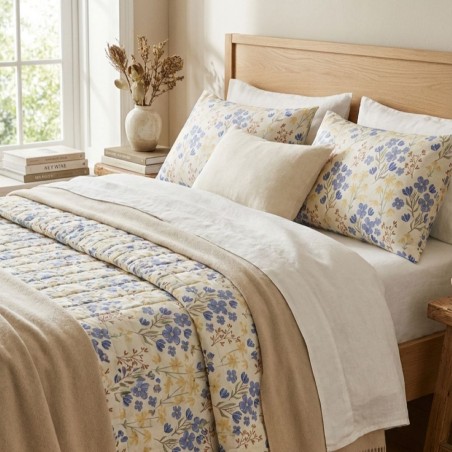 Trapuntino Quilt Matrimoniale in Raso Satin di Puro Cotone – Collezione Clori