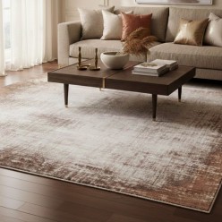Tappeto Luxury Tortora e Terracotta: Effetto 3D ad Alta Densità